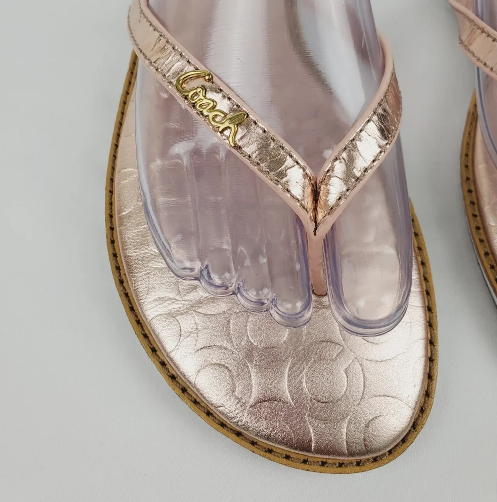 NEW Coach Devlynn Rose Gold Sandals - Picture 4 of 9